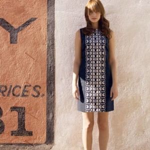 Anthropologie Tabitha Highway Ninety Shift Embroidery Sleeveless Navy Dress